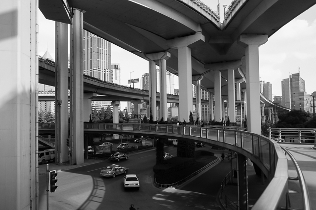 Echangeurs et autoroutes urbaines de Shanghai - Photo de Charles GUY